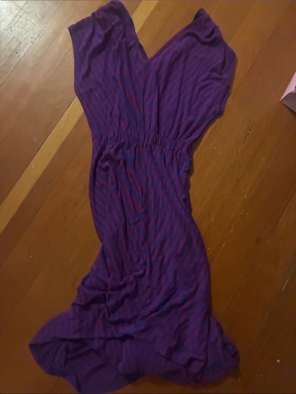 Purple & Pink Striped Maxi Dress
